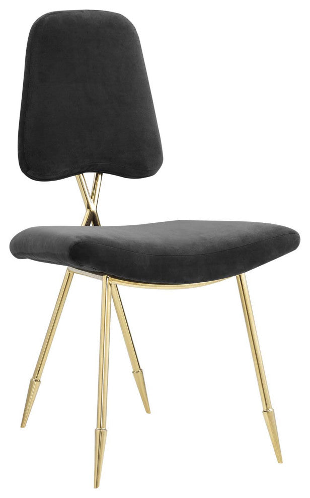 Modway Ponder Upholstered Velvet Accent Chair, Black
