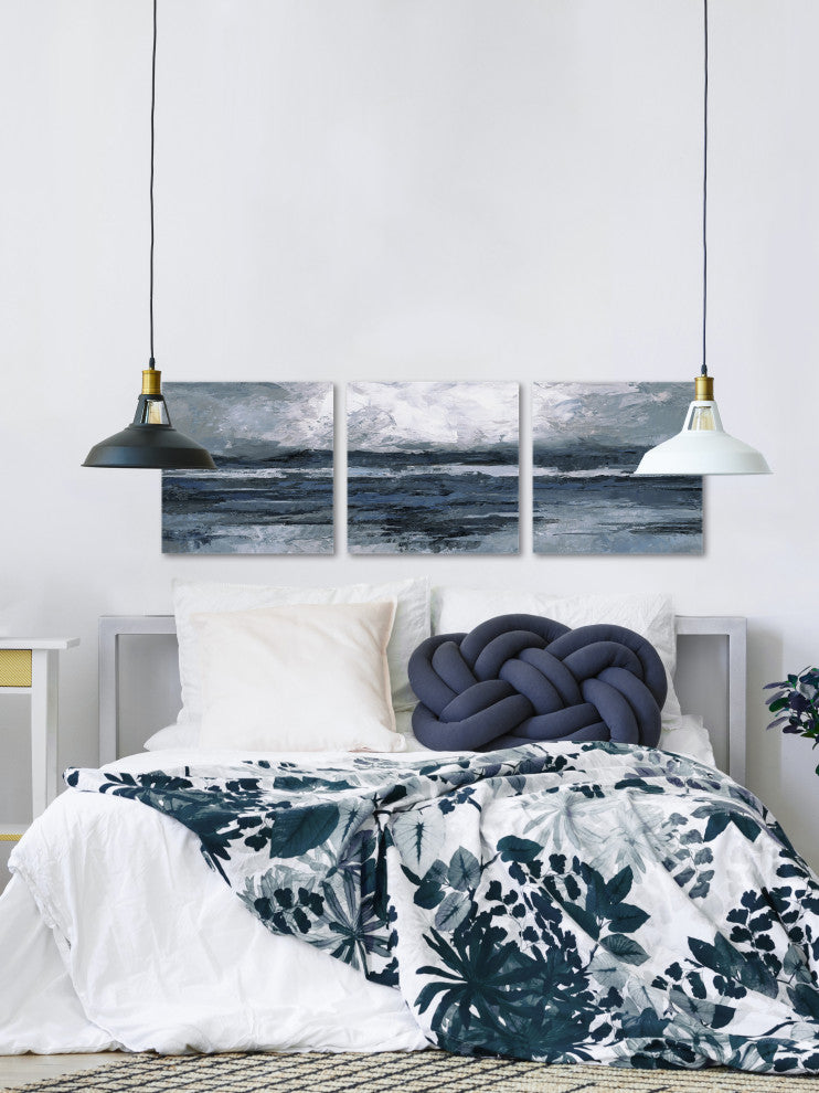 Dark Vast Ocean II Triptych, 120"x40"
