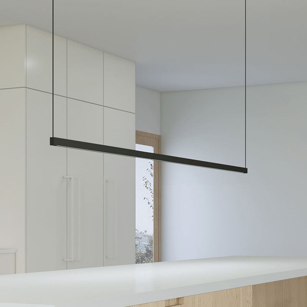 Thin-Line 6' One-Sided LED Pendant 3500K, Satin Black