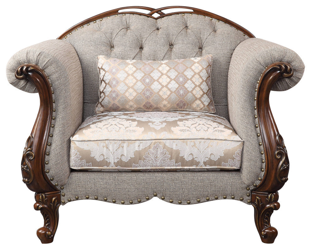 Miyeon Chair With1 Pillow, Fabric and Cherry