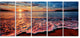 "Peaceful Evening Beach View" Seashore Canvas Wall Art, 5 Panels, 60"x28"