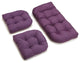 U-Shaped Twill Tufted Settee Cushion Set, Set of 3, Purple