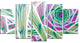 Purple Fractal Endless Tunnel, Contemporary Canvas Art Print, 60"x32", 5 Panels