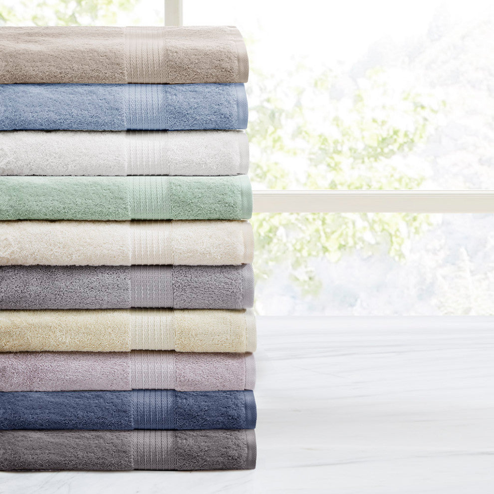 Madison Park Organic All-Natural 6-Piece Bathroom Towel Set, Gray