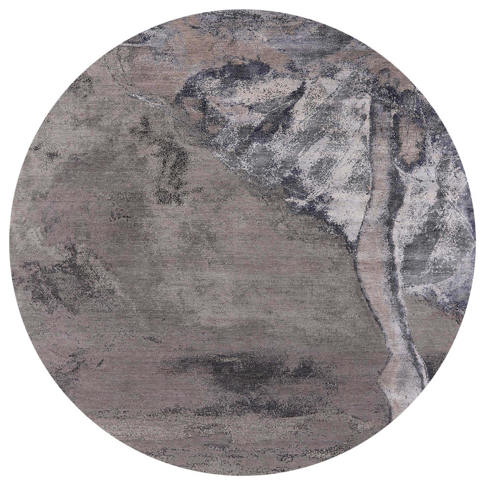 Ahgly Company Indoor Round Mid-Century Modern Area Rugs, 5' Round