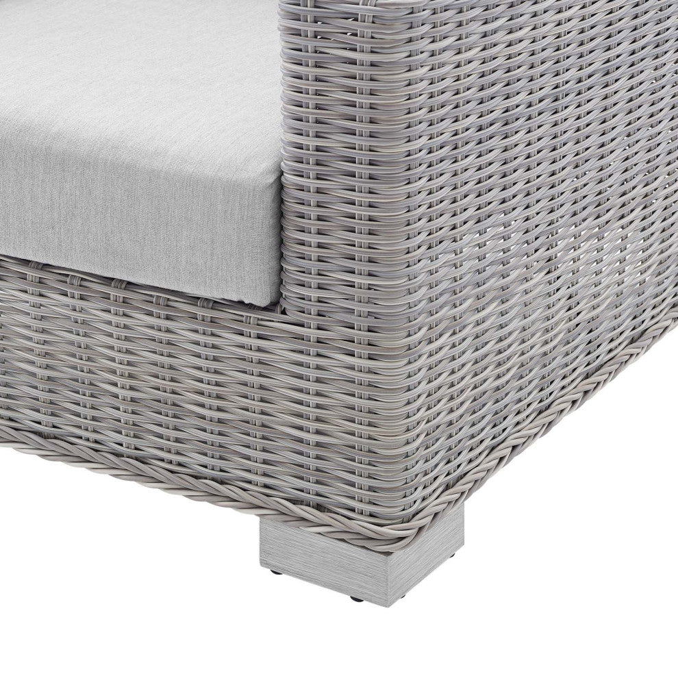 Lounge Sofa, Sunbrella, Rattan, Wicker, Gray, Modern, Outdoor Patio Cafe
