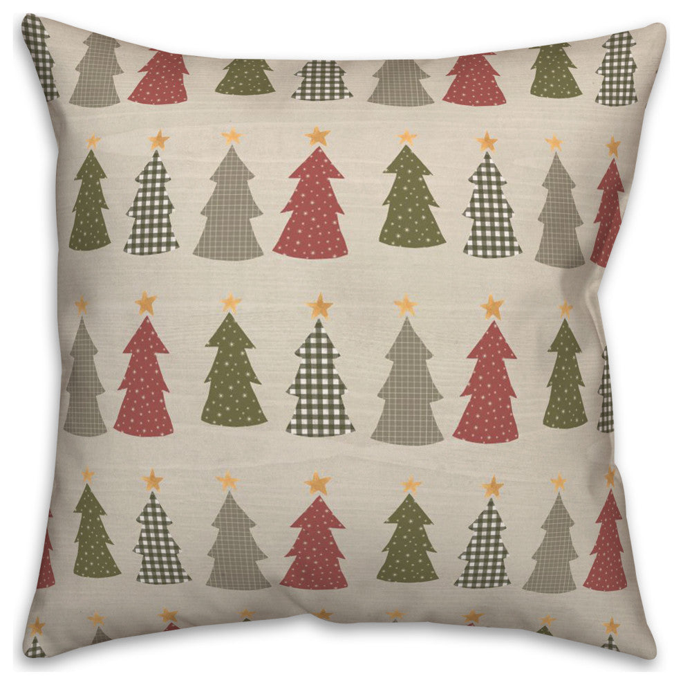 Cream Tree Pattern 18x18 Spun Poly Pillow