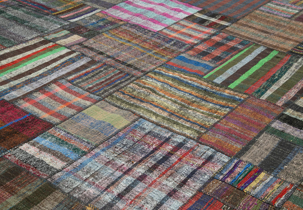 Rug N Carpet - Handmade Anatolian 10' 10'' x 13' 2'' Rustic Patchwork Kilim Rug