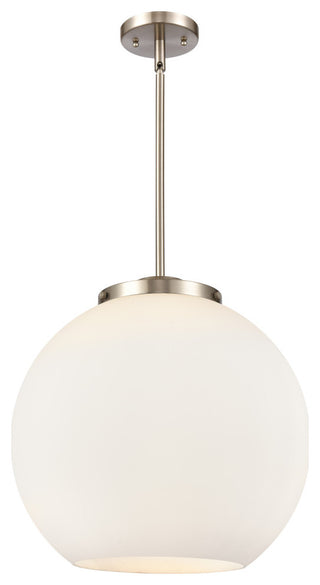 Athens Pendant, Brushed Satin Nickel, Matte White, Matte White