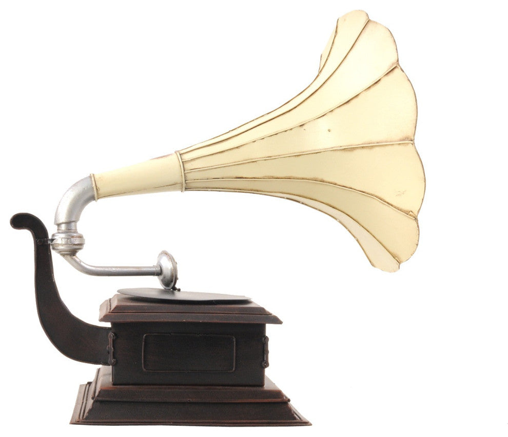 c1911 HMV Gramophone Built to Scale Model Sculpture