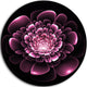 Purple Glossy Typical Fractal Flower, Floral Disc Metal Wall Art, 36"