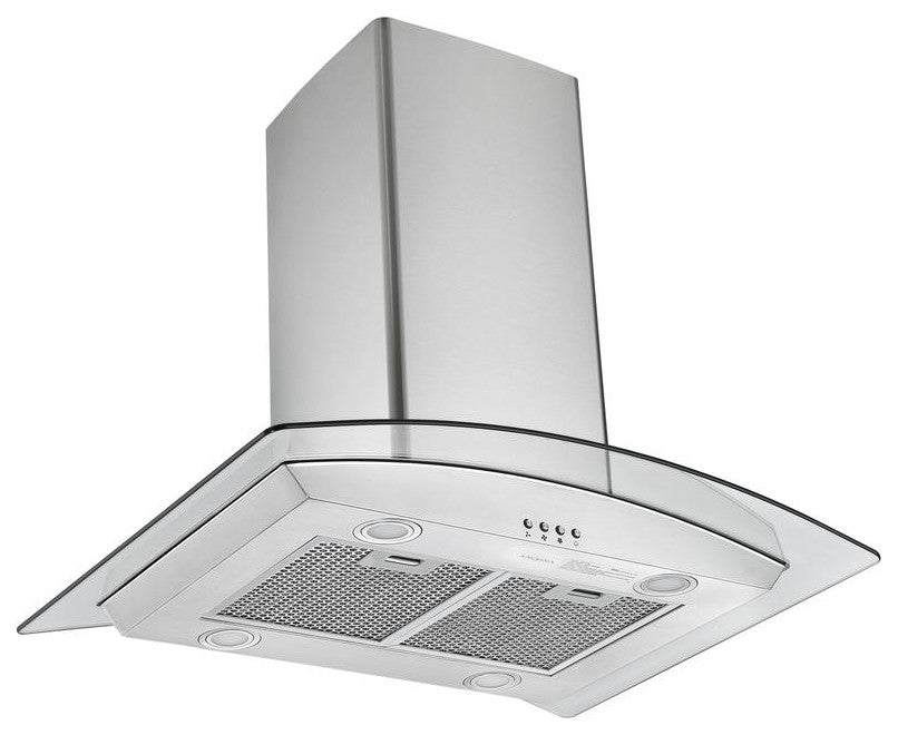 30" Island Glass Range Hood, Stainless Steel