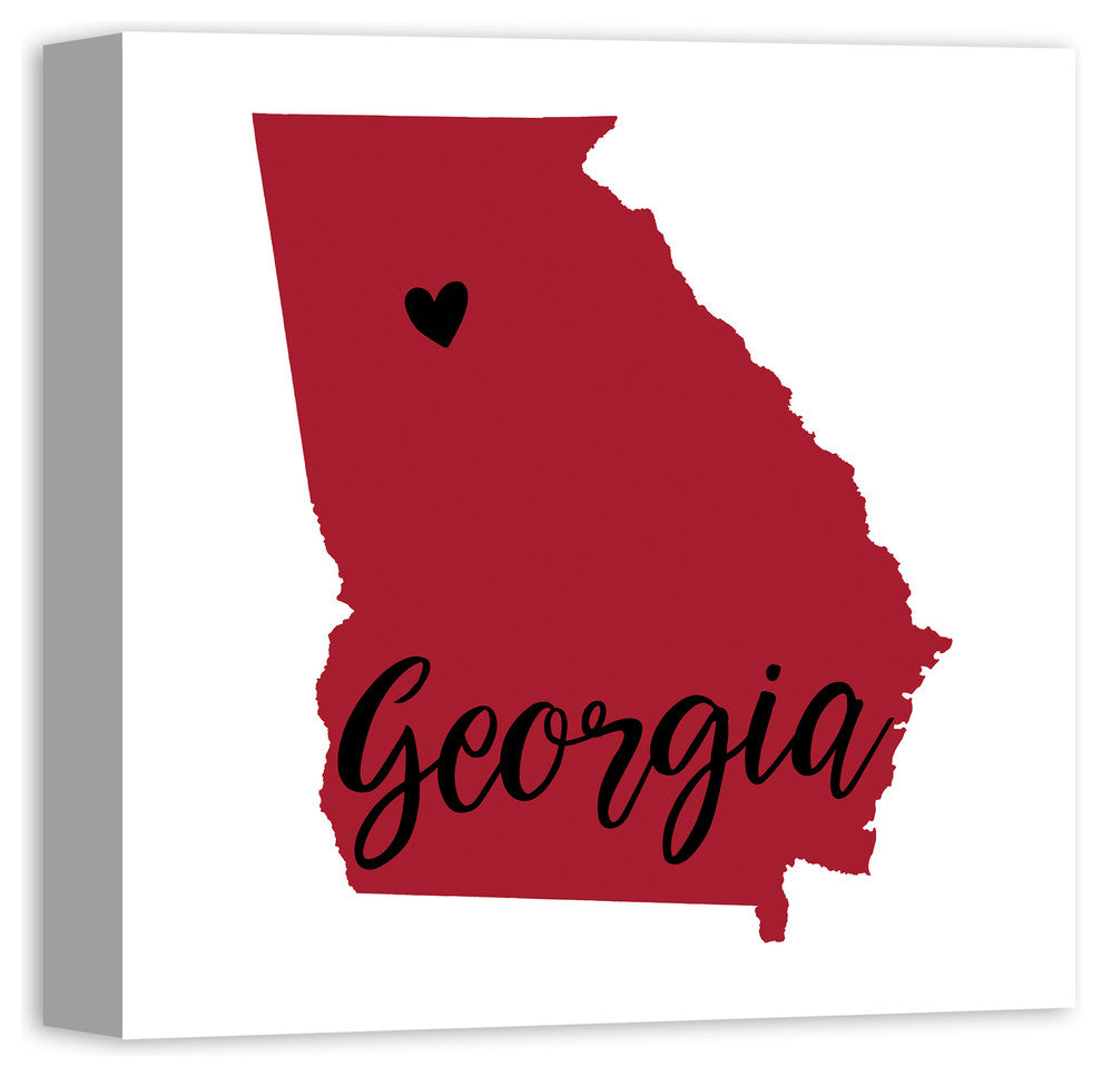 Red and Black Georgia Pride 16x16 Canvas Wall Art
