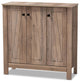 Modern and Contemporary Natural Oak Finished Wood 3-Door Shoe Cabinet
