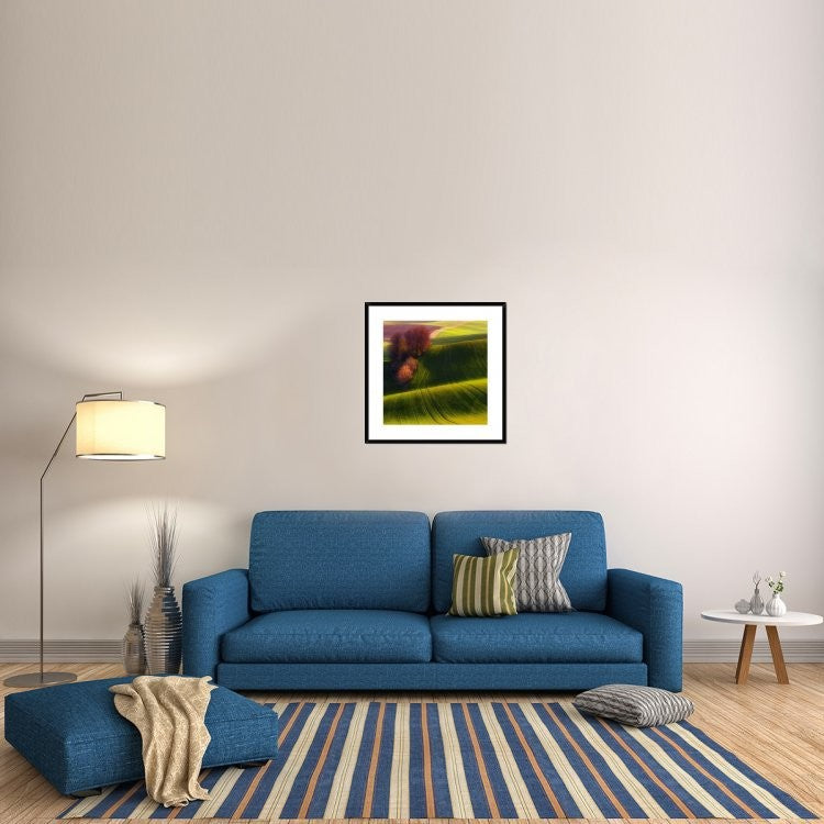 "Green Fields" Framed Digital Print by Piotr (Bax) Krol, 30x30"