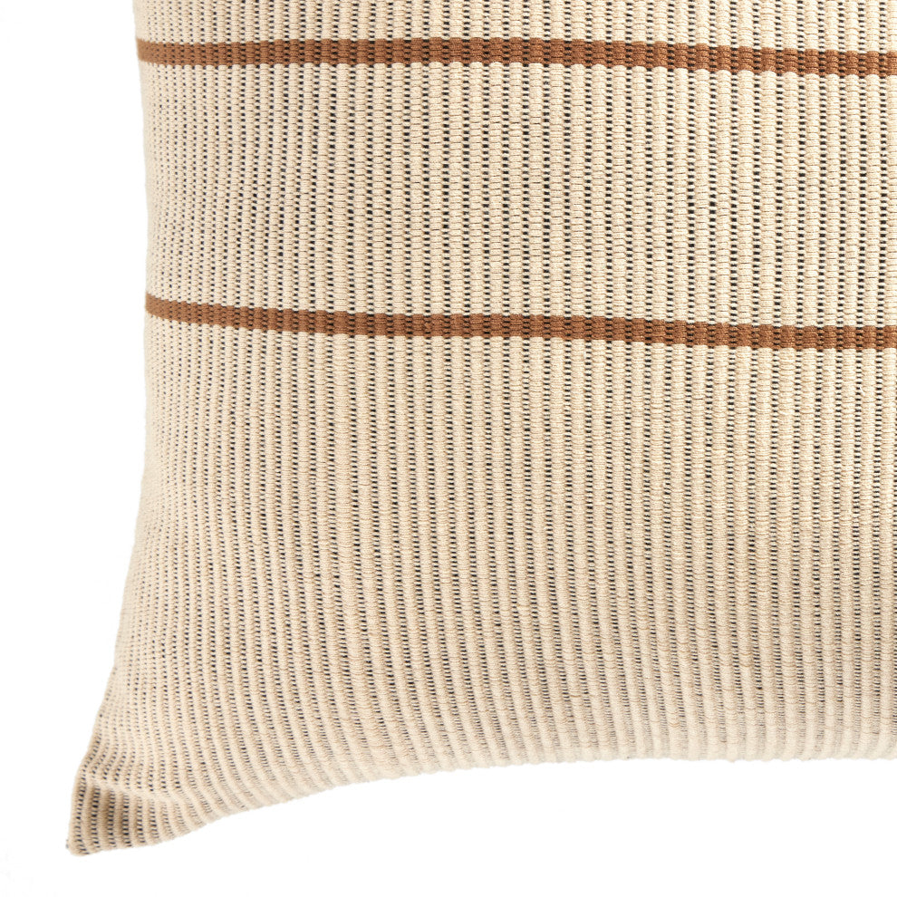 Handwoven Merido Pillow, Beige, 20"x20"