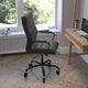 Whitney High Back Executive Swivel Office Chair with Black Frame & Arms, Black Leathersoft/Black Frame