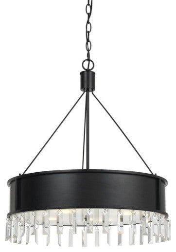 60W Roby Metal Chandelier, Iron Finish