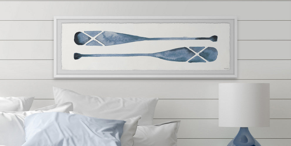 "Paddle Blues" Framed Painting Print, 45"x15"