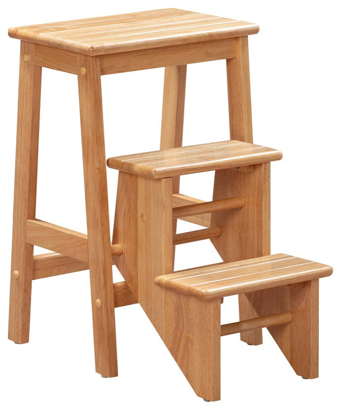 Niko Folding 3-Tier Step Stool, Natural, 24 Inch