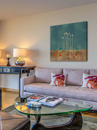 "Scandinavian River Rocks" Painting Print on Canvas by Evelia