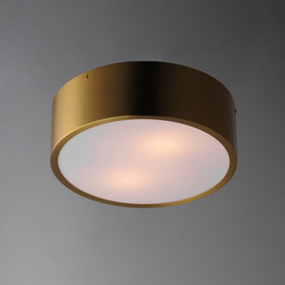 Maxim 10494 Tommy 2 Light 12"W Flush Mount Drum Ceiling Fixture - Satin Brass