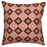 Imperial Pattern, Pink Throw Pillow, 18"x18"
