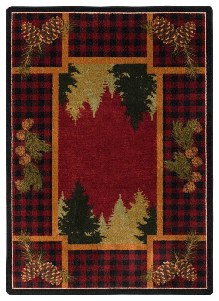Plaid Woodsman, Red, 4'x5'