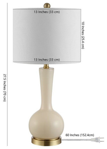 Safavieh Gaetna Glass Table Lamp Ivory
