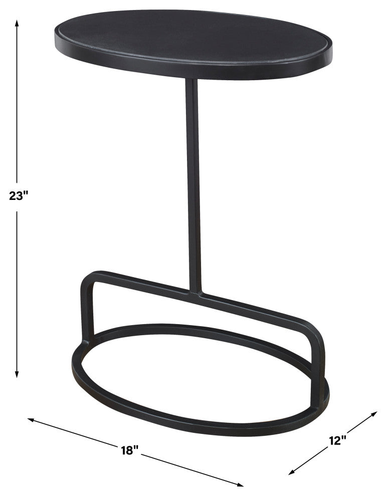 Uttermost 25207 Jessenia Black Marble Accent Table