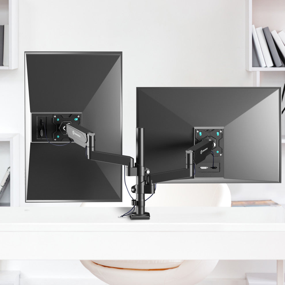 ONKRON Dual Monitor Mount for 13 - 32 Inch Screens up to 17.6 lbs - G140 Black