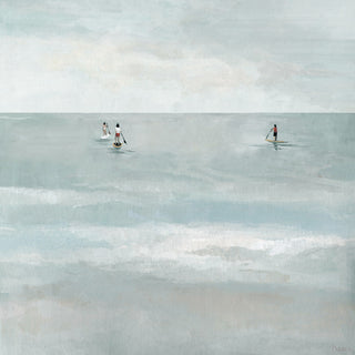 "Paddle Boarding" Painting Print on Wrapped Canvas, 12"x12"