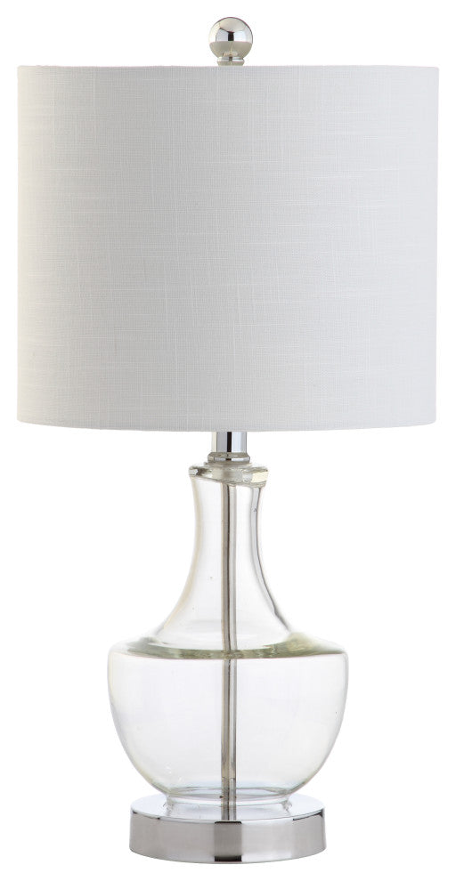 Colette 20" Mini Glass Table Lamp, Clear, Single