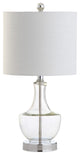Colette 20" Mini Glass Table Lamp, Clear, Single