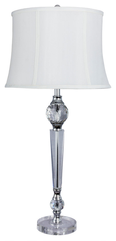 Fangio Lighting 29" Crystal Lamp With Chrome Metal Accent