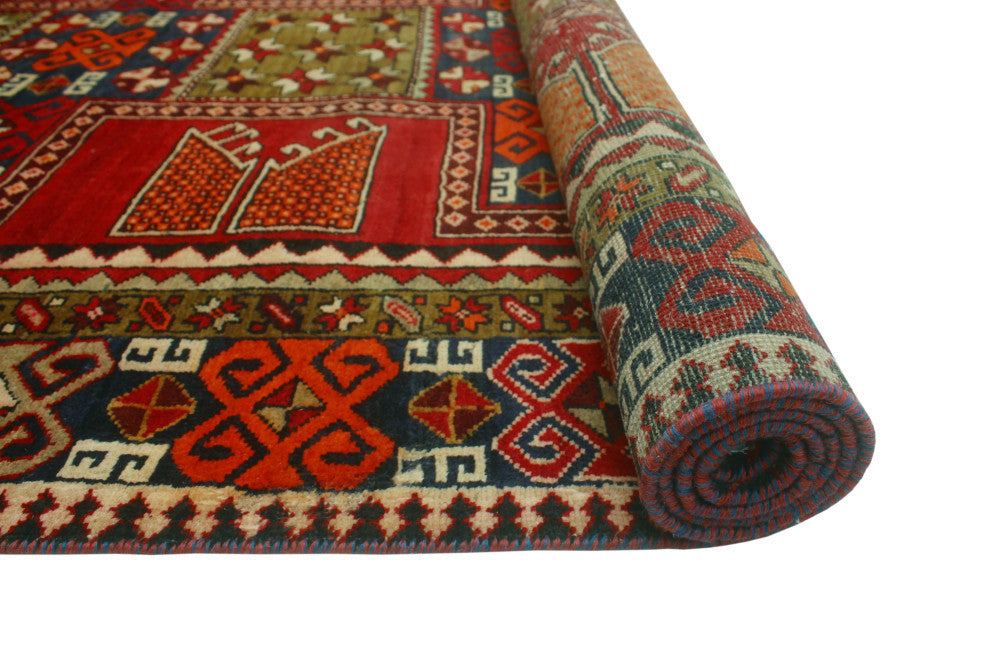 Fine Vintage Distressed Kenia Red/Charcoal Runner, 4'11x10'8