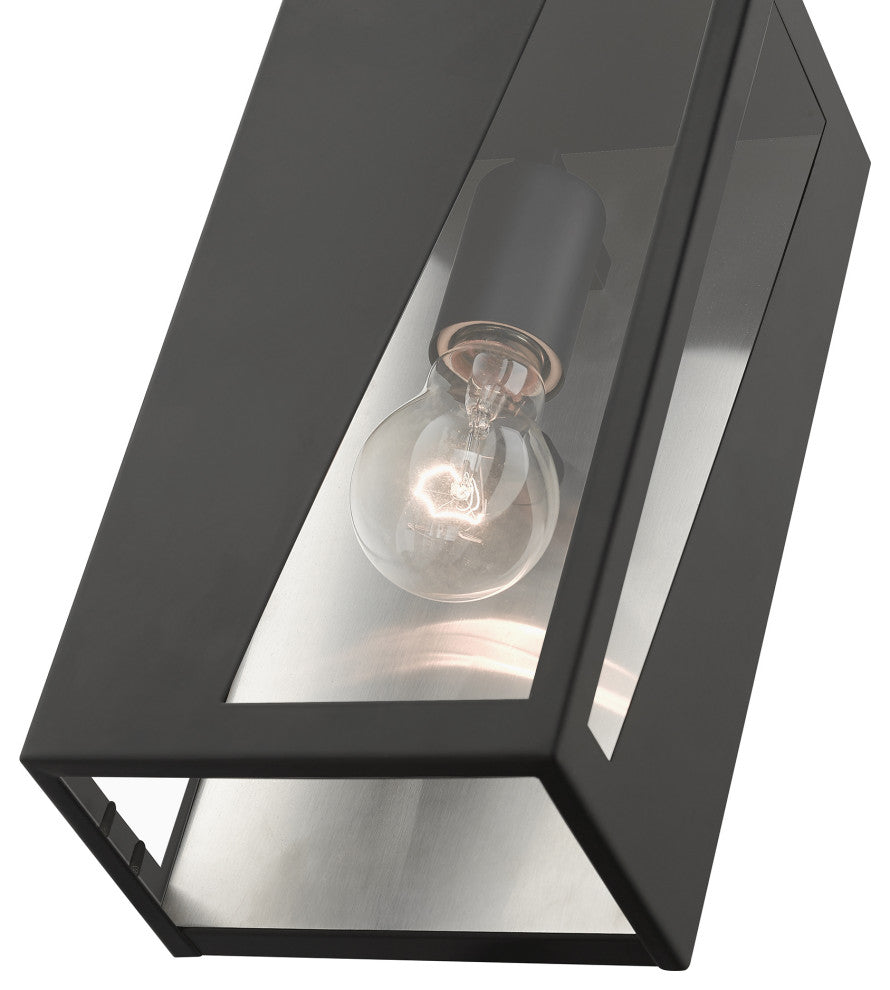 Forsyth 1-Light Black Outdoor Medium ADA Wall Lantern
