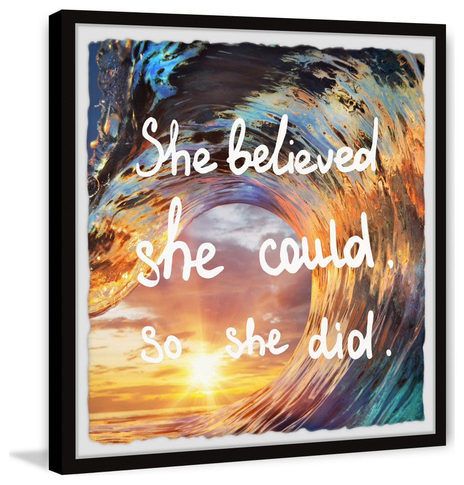 "She Believed She Could III" Framed Painting Print, 32x32