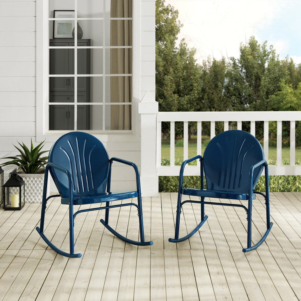 Griffith 2-Piece Outdoor Rocking Chair Set, Navy Gloss