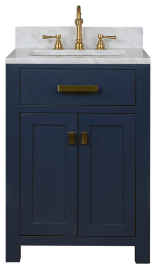 Madison 24" Carrara White Marble Vanity, Monarch Blue