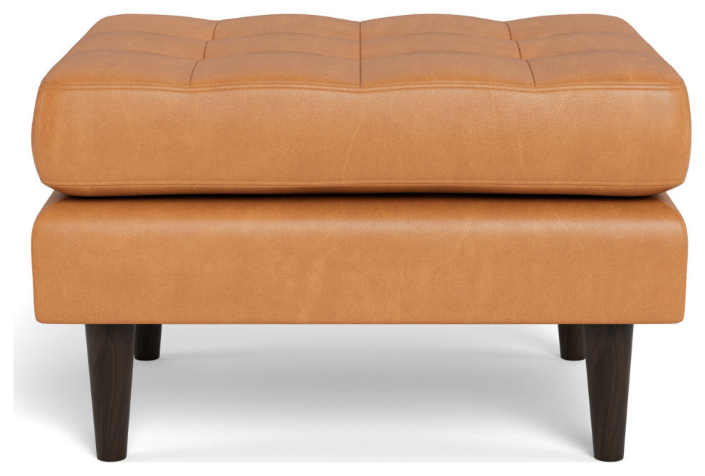 Ladybird Leather Ottoman, Hudson Lager