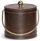 Brown Leatherette Stitched 3-Quart Ice Bucket