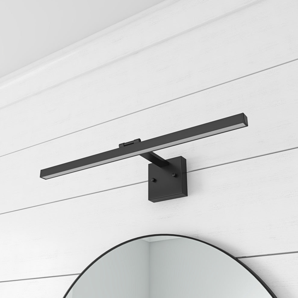 Matte Black LED Dimmable Vanity Light Over Mirror for Bathroom