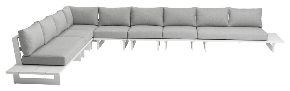 Maldives Grey Water Resistant Fabric Outdoor Patio Modular Sectional
