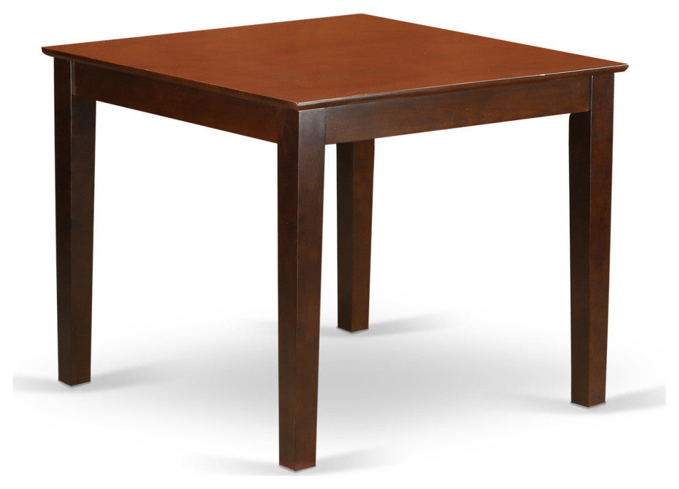 5-Piece Square 36" Table and 4-Parson Chair, Pu Leather Color Firebrick Red