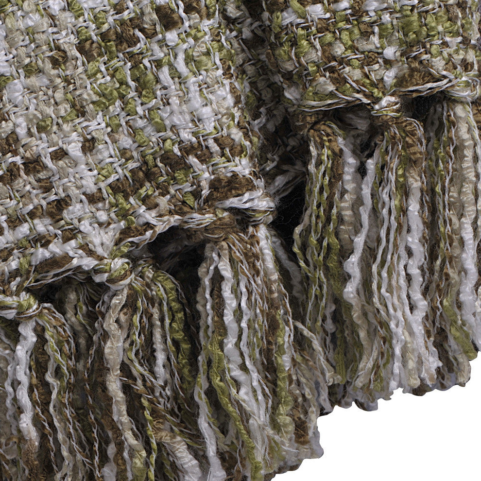 Jumbo Naga Knitted Throw Blanket, Martini Olive, 60"x80"