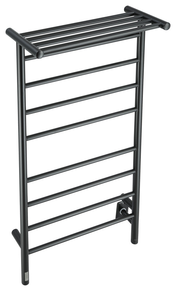 Ancona Piazzo OBT 8-Bar Towel Warmer, On-Board Timer, Matte Black