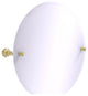 Carolina Frameless Round Tilt Mirror with Beveled Edge, Satin Brass