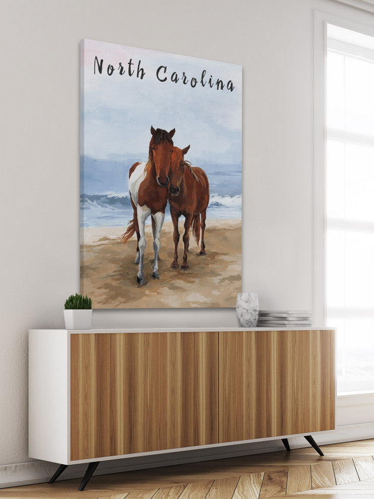"Beach Horse" Painting Print on Wrapped Canvas, 8x12