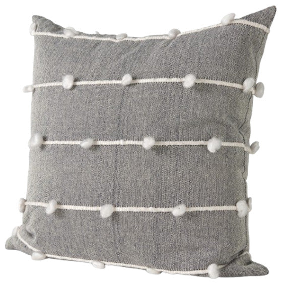 Linda 20x20 Navy And Cream With White Detail Decorative Pillow Cover